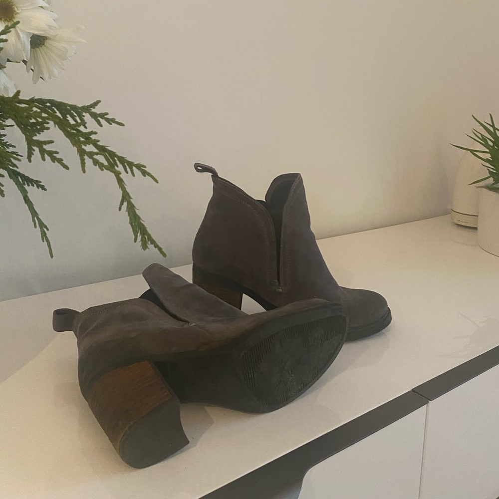 Grey Suede Chelsea Ankle Boots